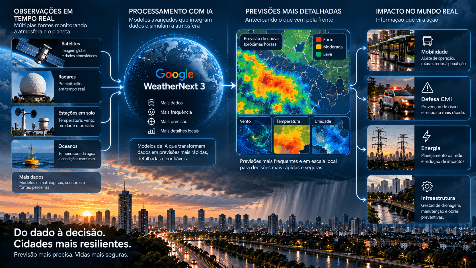 Prever melhor o tempo pode mudar como as cidades operam weathernext3